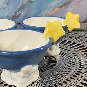 Dept 56 Mini Star and Cloud Teacups, set of 3